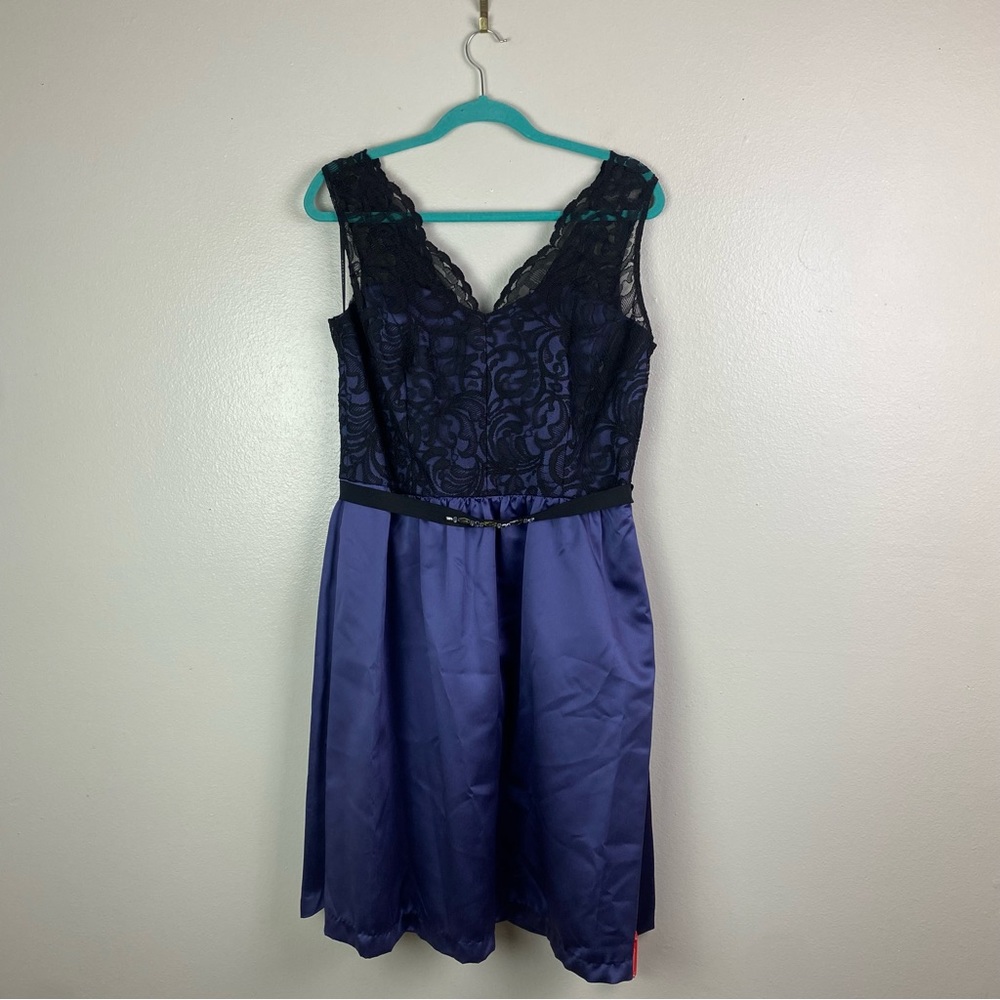 NWT After Six | Amethyst Cocktail Length Classic Lace Dress 16